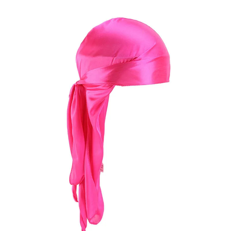 Long Tail Unisex Adult Satin Doo Rag Durag Bandanas Cap Pirate Hat Turban Men Hip Hop Headband Biker Headwrap Women Headwear