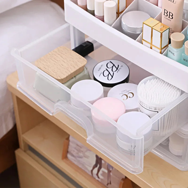 Jewelry Container Make Up Case Makeup Brush Holder Organizers Box Makeup Organizer Drawers Plastic Cosmetic Storage Box Rack