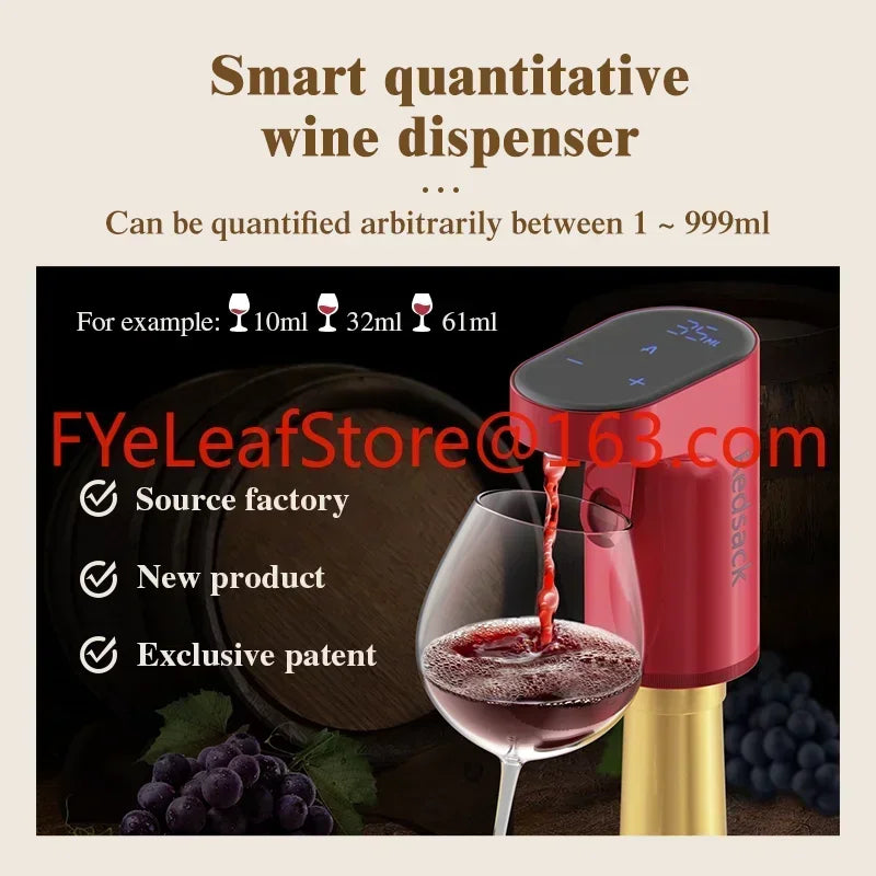 Promotion Gift Portable Electric Wine Dispenser with Built-in Aerator and Rechargeable Nozzle Wine Pourer Home