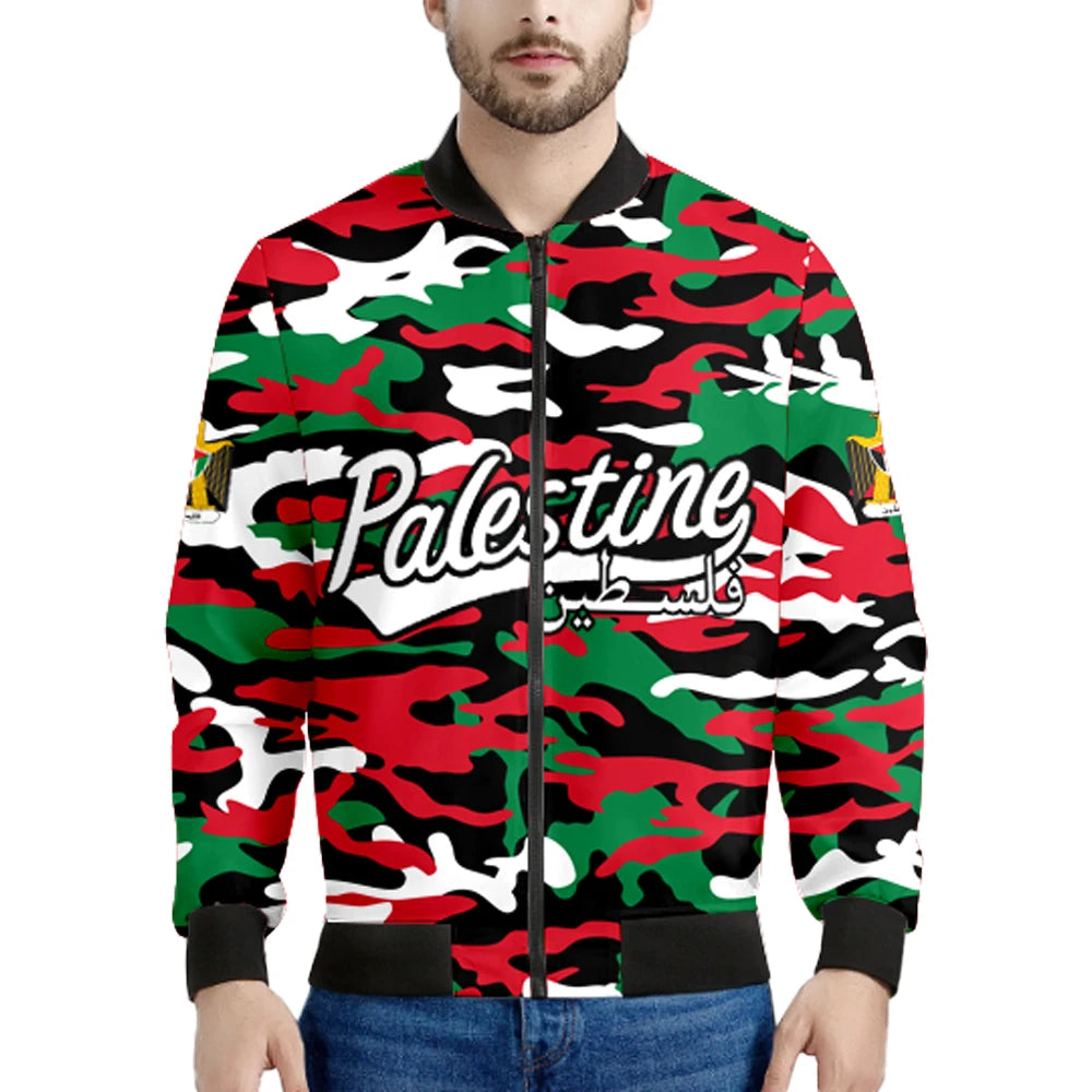 Palestine Zipper Jacket Free Custom Made Name Number Print Photo Coats Palaestina Nation Flag Tate Palestina College Clothes