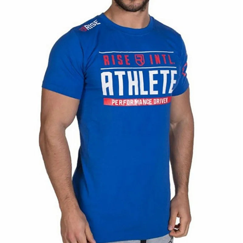 Men's Clothing Summer Casual T-shirt Gym Fitness Shirt Sports Running Tee Basketball Short Sleeve T-shirt Workout Sweatshirt