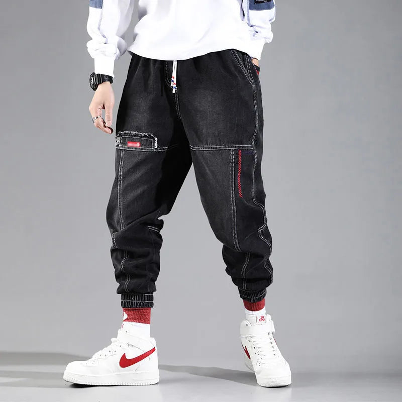 New Streetwear Hip Hop Cargo Pants Men's Jeans Elastic Harun Joggers In Autumn and Spring Men ClothIng