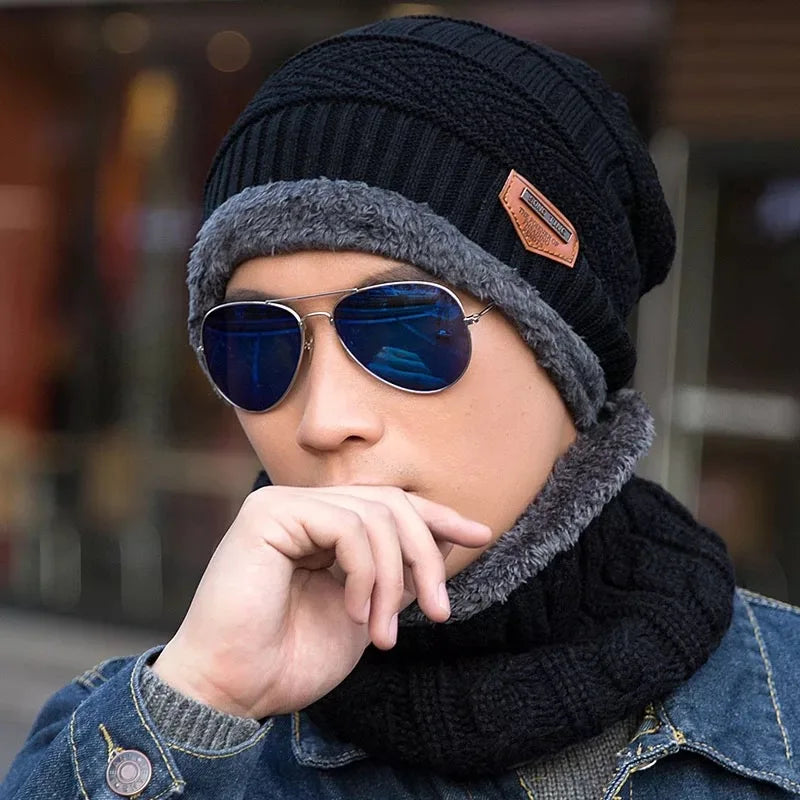 Winter Fleece Schal Mützen Verdicken Plüsch Warme Beanie Wollstrickmützen Männer Frauen Outdoor Radfahren Ski Kälteschutz Halsmaske Hut