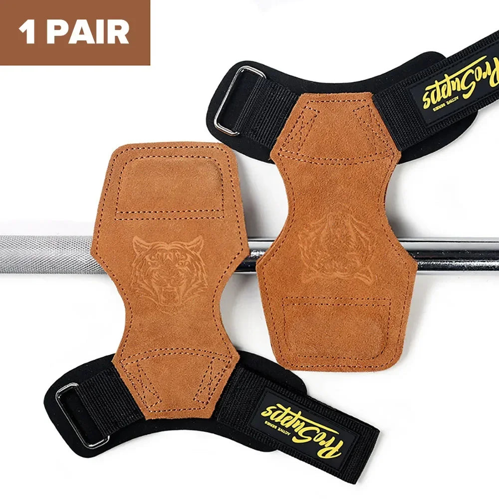 1Pair Cowhide Fitness Gloves straps Gym Gloves Grips Anti-Skid Weight Power Belt Lifting Pads Deadlift Belt Workout Protection