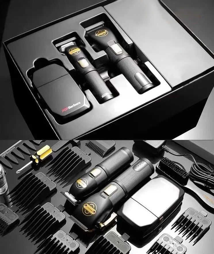 Pop Barbers P800 P700 P600 Professional Hair Cutting Machine Kit LCD Display Hair Trimmer Machine Cordless Hair Clipper for Men