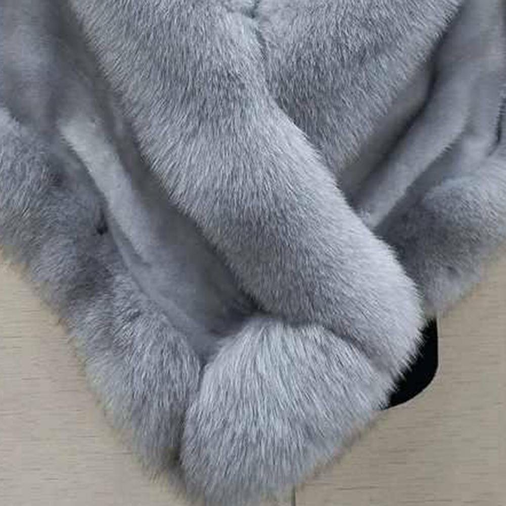 Faux Fur Shawl Faux Rabbit Collar Winter Shawls Elegant Bridal Fur Wrap Shawl Plush Warm Cape Coat Fluffy Poncho Women Jacket