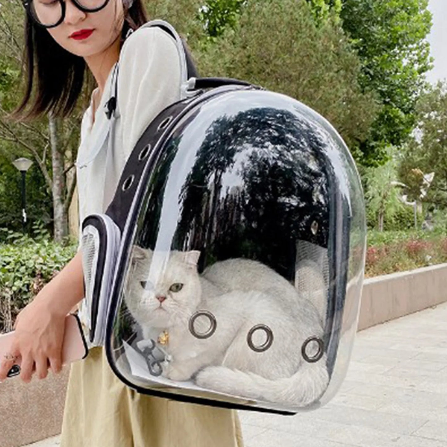 Cat Backpack Carrier Transparent Window Breathable Multifunction Side Open Pet Carrier Bag For Cats Dogs Travel Hiking