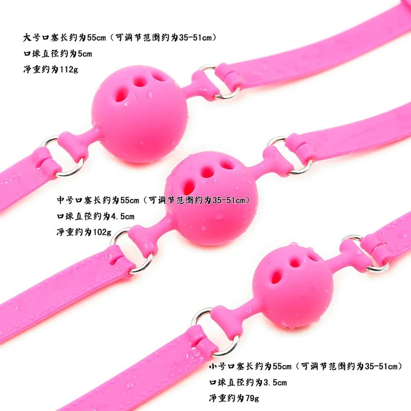 HotX Silicone Breathable Open Mouth Gag PU Leather Head Harness Hood Headgear Restraints Sex Slave Erotic Sex Toys for Couple