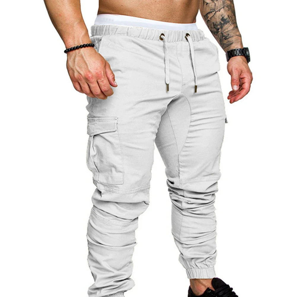 Sweatpants  Streetwear Trousers Men's Pants Waist Drawstring Ankle Tied Skinny Cargo Pants Men Casual Solid Color Pants