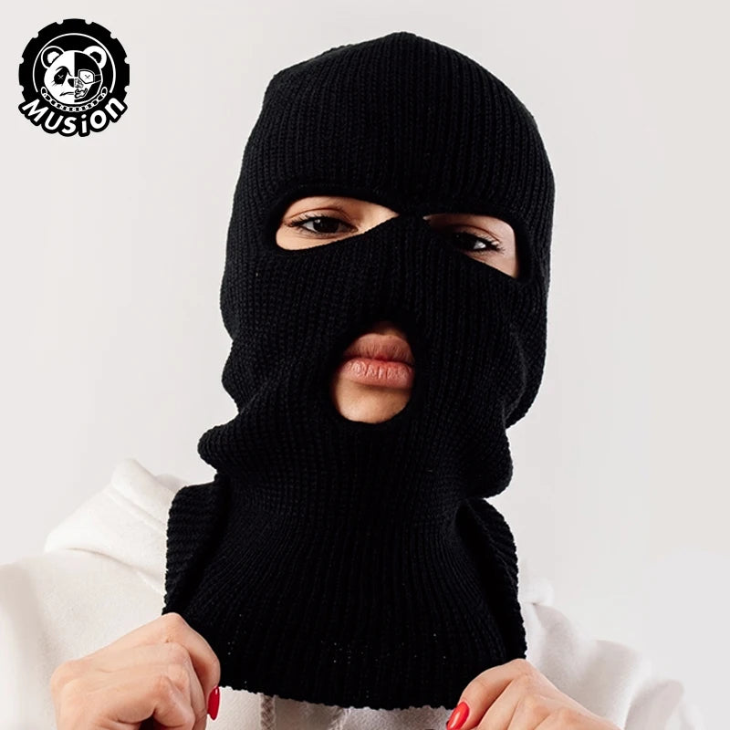 Musion 3 Holes Robber Mask Balaclava Dust Proof Ninja Mask Elastic Cycling Mask Motorcycle Balaclava Penutup Muka Toping Muka