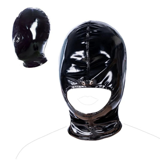 Cosplay Mask Soft Glossy Leather Full Cover Hood with Zipper Anime Halloween Party Carnival Costume Props Stage Performance Mask