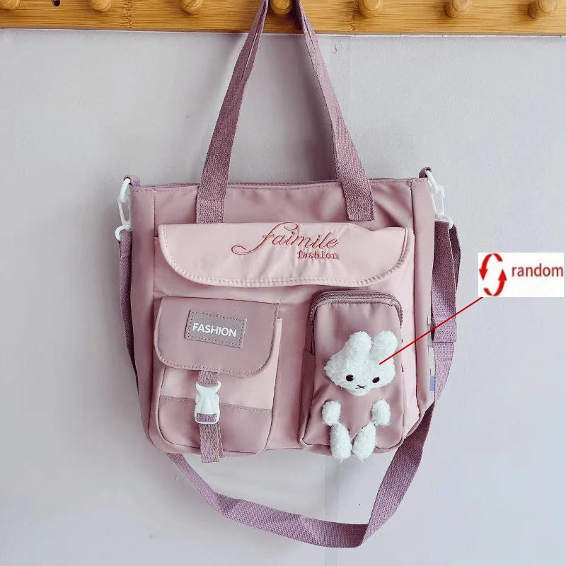 Waterproof Oxford Cloth Handbag Shoulder Bag Teen Girls Cartoon School Bags Women's Crossbody Bags