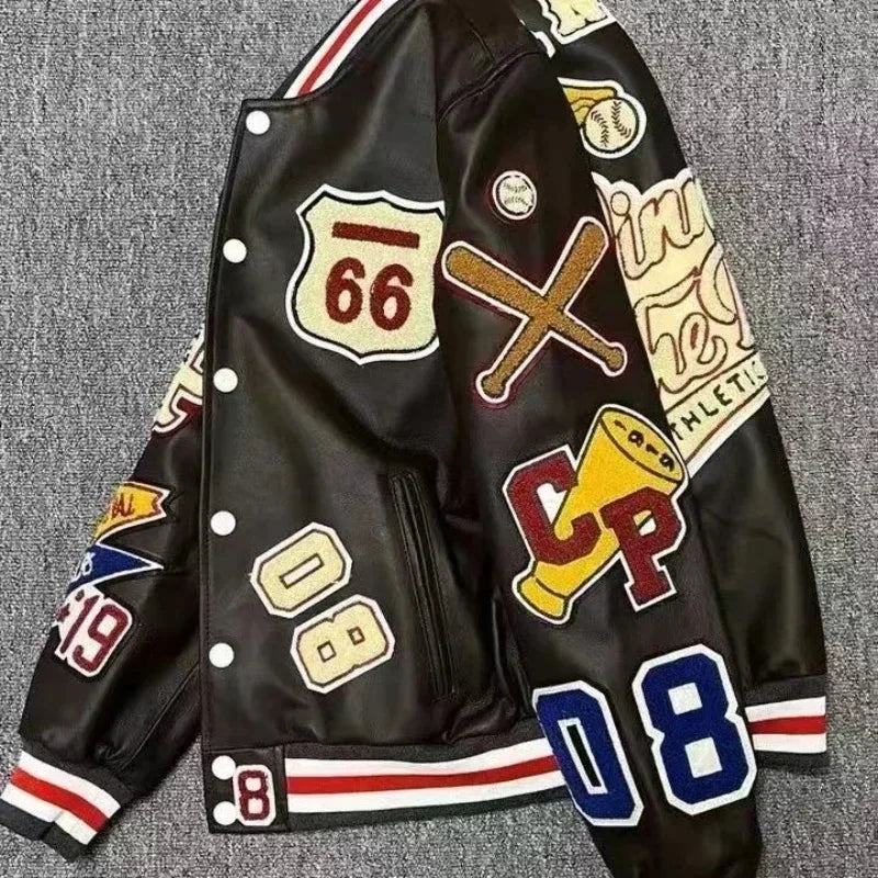 2024 American retro jacket Y2K high street hip-hop style letter embroidered baseball uniform loose oversized personalized jacket