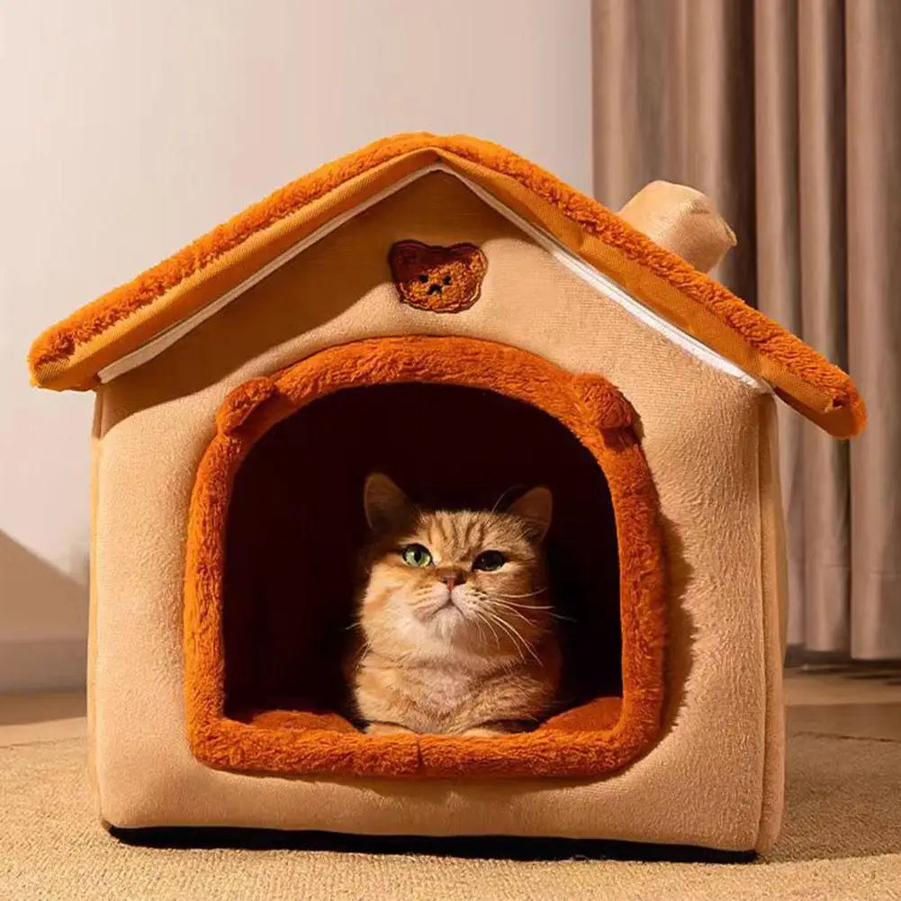 Pet Nest Cat Bed Cave Removable Cat House Cat Tent With Removable Mat Suitable For All Seasons Indoor Dog House Cat Bed