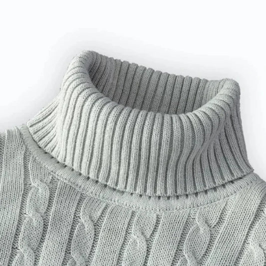 Men's High Neck Sweater Solid Color Pullover Knitted Warm Casual Turtleneck  Mens  Knitted Sweater