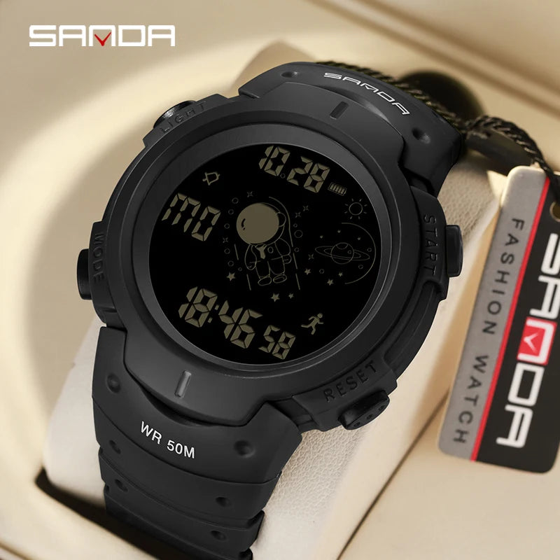 SANDA Brand New Arrival Fashion Men's Digital Watch Alarm Mode Pedometer Military Sport Waterproof Men Watch Relogio Masculino