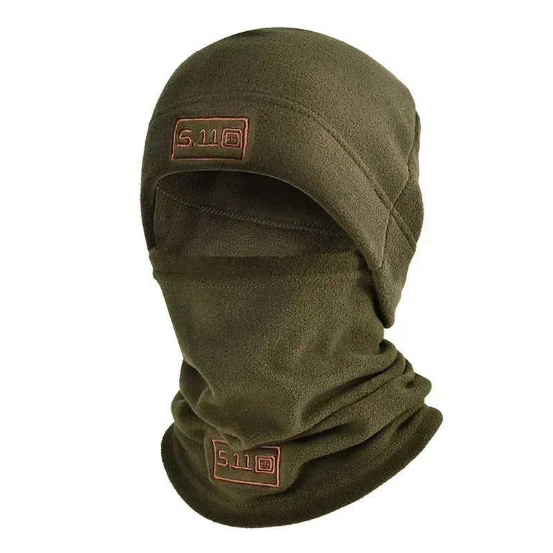 Tactical Military Fleece Hat and Scarf Set, Thermal Head Cover, Warm Balaclava, Face Mask, Sports Neck Protector, Winter