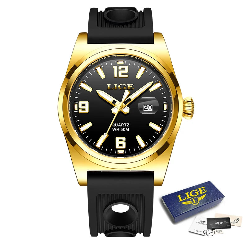 LIGE Top Luxury Mens Watch Fashion Sports Quartz Wristwatches Male Original Brand Waterproof Luminous Watches Men Reloj Hombre