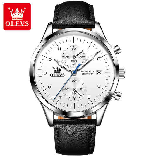 OLEVS Watches for Men Original Brand Quartz Luxury Business Men's Watch Waterproof Luminous Date Fashion Chronograph Wristwatch