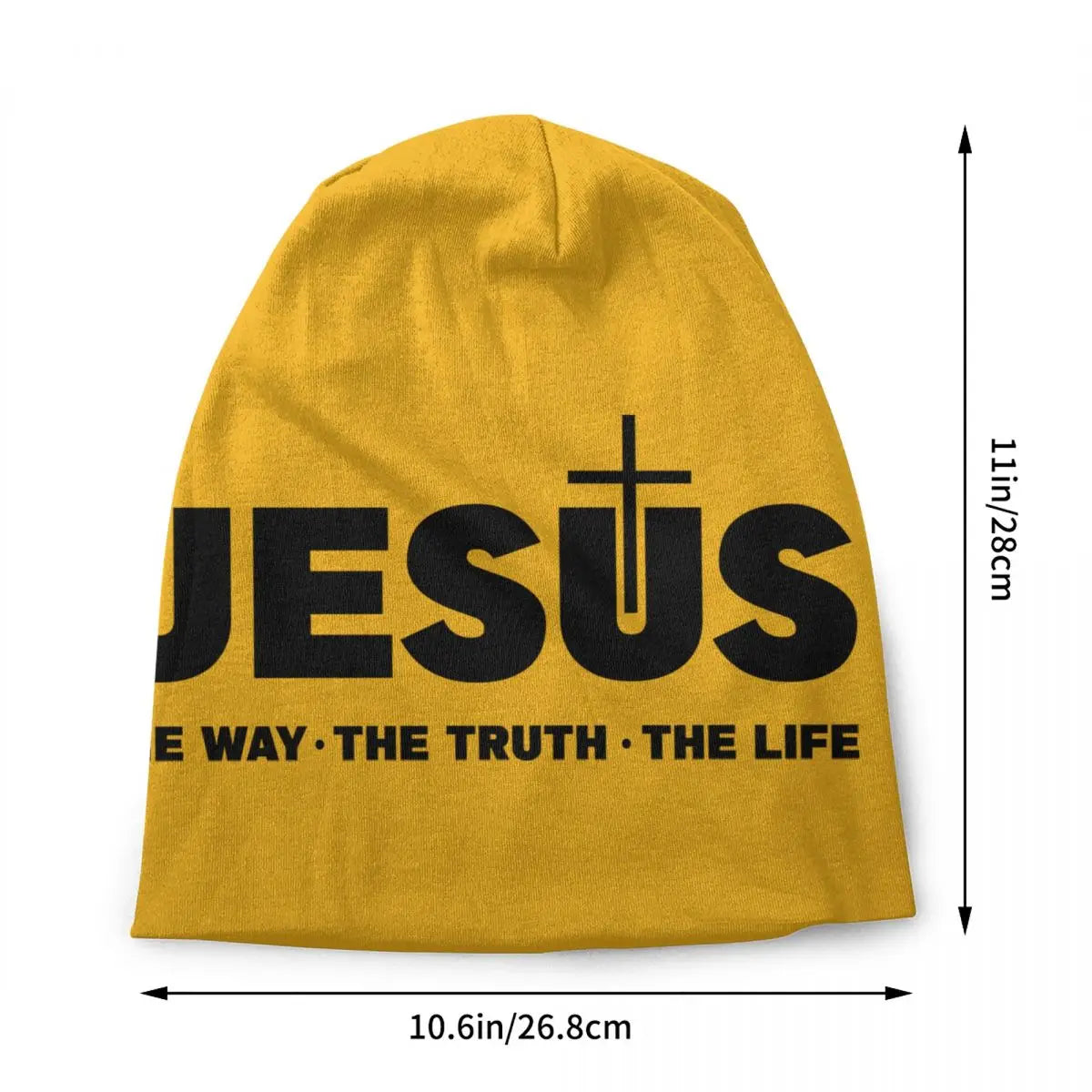 Custom Jesus Christ The Way The Truth The Life Skullies Beanies Winter Knitted Hat Religion Cross Christian Faith Bonnet Hats