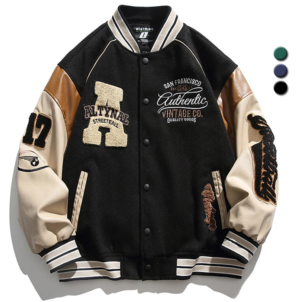 Baseball Uniform Jacket Men Letter Embroidered Streetwear Varsity Jackets Vintage Harajuku Casual College Spring Autumn Unisex