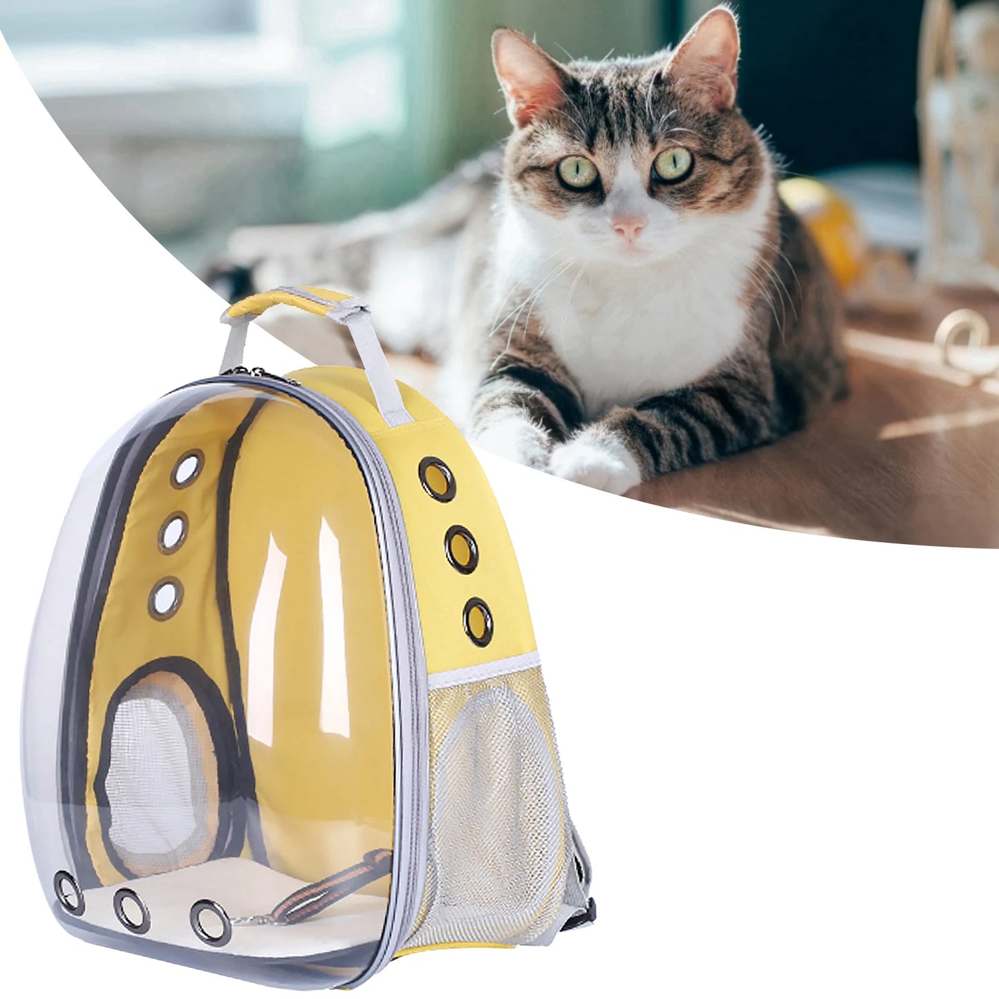 Cat Backpack Carrier Transparent Window Breathable Multifunction Side Open Pet Carrier Bag For Cats Dogs Travel Hiking