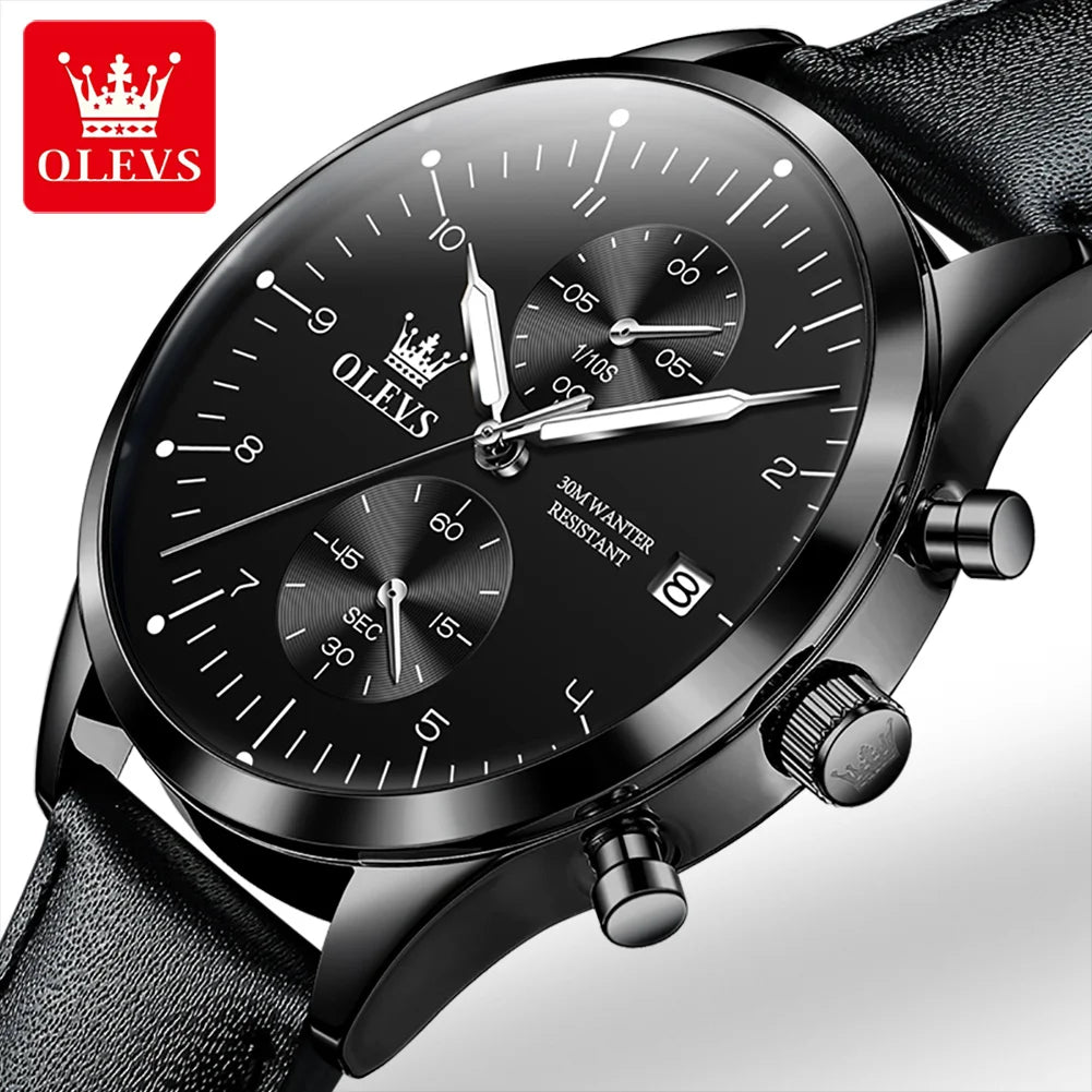 OLEVS Watches for Men Original Brand Quartz Luxury Business Men's Watch Waterproof Luminous Date Fashion Chronograph Wristwatch