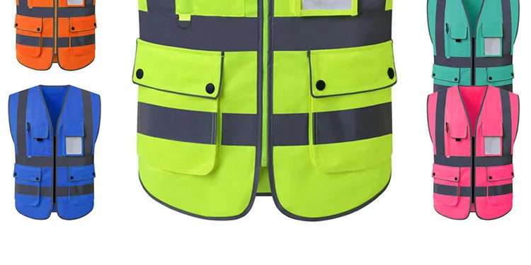 Size S-4XL High Visibility Road Working Reflective Vest Outdoor Motorcycle Cycling Safety Waistcoat Clothing Reflective Jacket