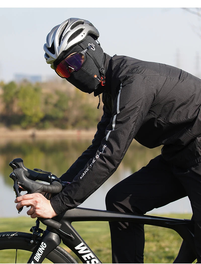 WEST BIKING Winddichte Fahrradmütze für den Winter, Thermo-Vollgesichtsschutz, Sturmhaube, Sonnenschutz, UV-Schutz, Fahrradkopfbedeckung, Gesichtskappe, Fahrradmütze