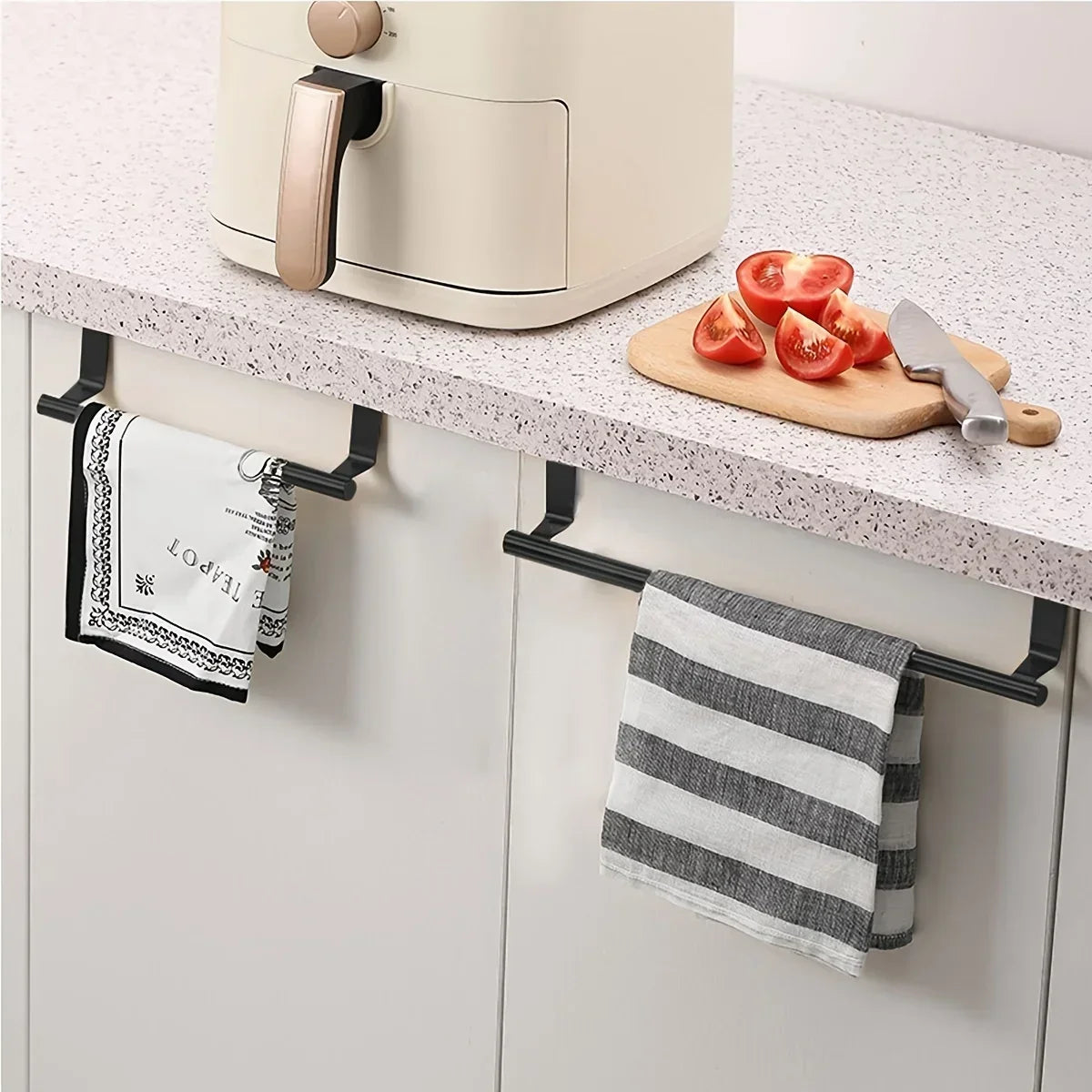 Towel Rack Over Door Stainless Steel Towel Bar Hanging Holder  Kitchen Cabinet Batahroom Towel Rag Rack Home Organizer Hanger