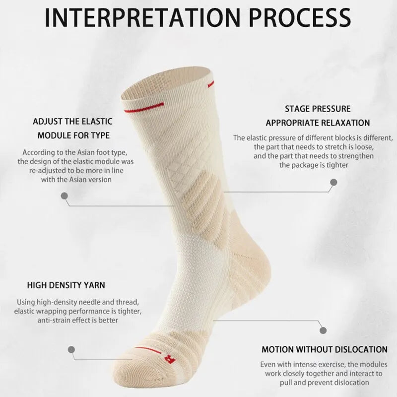 4 Pairs/Lot Professional Basketball Socks Breathable Men Mid-Tube Socks White Sports Socks Towel Bottom Men Basketball Socks