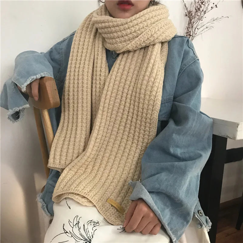 175cm Long Women Scarf Autumn Winter Neck Warm Knitted Scarves Solid Color Crochet Shawl Wrap Female Neckerchief Gilrs Gifts