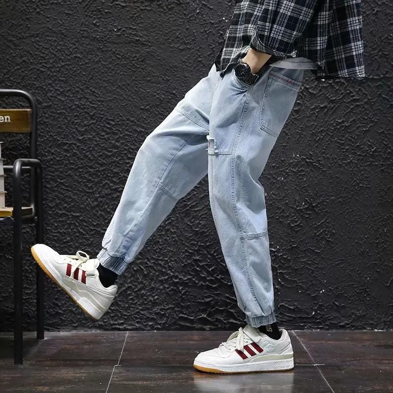 New Streetwear Hip Hop Cargo Pants Men's Jeans Elastic Harun Joggers In Autumn and Spring Men ClothIng