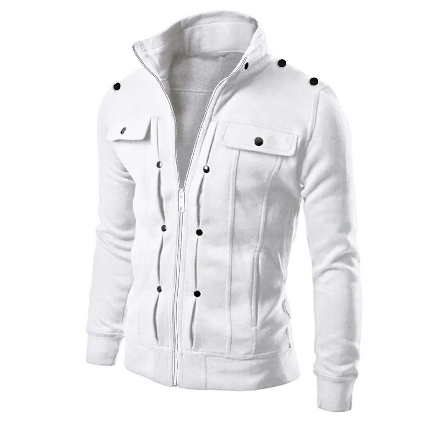 Men Hoodie Jacket Coat Windbreaker Elegant Waterproof Cardigan Long Sleeve Lapel Zipper Slim Fit Sweater Windproof Outerwear