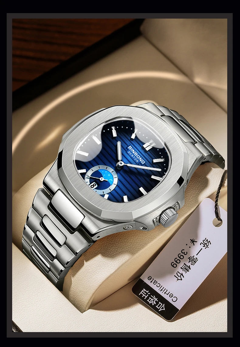 BINBOND Neue Casual Business Uhr Männer Luxus Quarzuhr Leuchtende Wasserdichte Datum Mode Quarz armbanduhren Relógio Homem