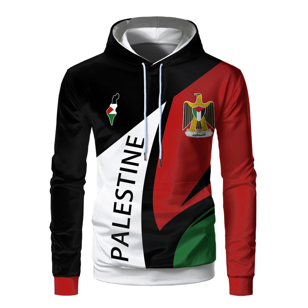 Palestine Flag 3D Print Men Women Hoodie Palestinian National Emblem Graphic Sweatshirt Casual Oversized Harajuku Sport Pullover