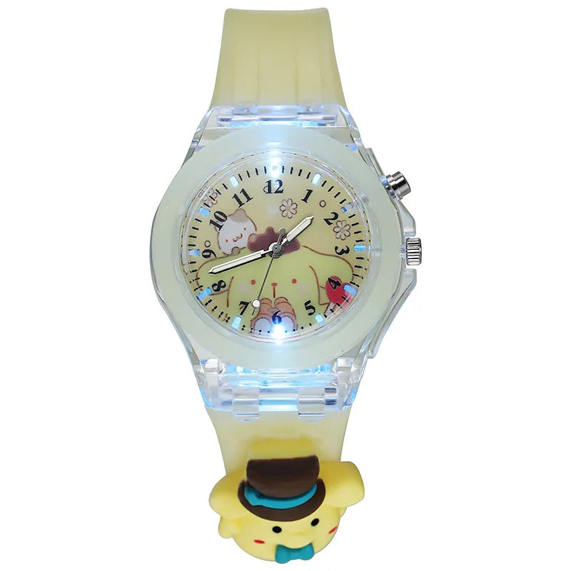 3D Mickey Children Watches Girls Color Light Source Silicone Minnie Kids Watch Ladies Quartz Clock Gifts Relogio Feminino