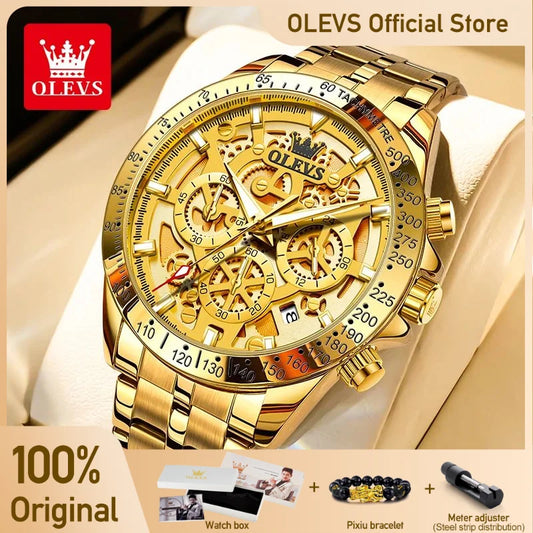 OLEVS 9913  Men's Watches Original Quartz Watches For Men Waterproof Luminous Chronograph Date 24 Hours Watches Luxury Men