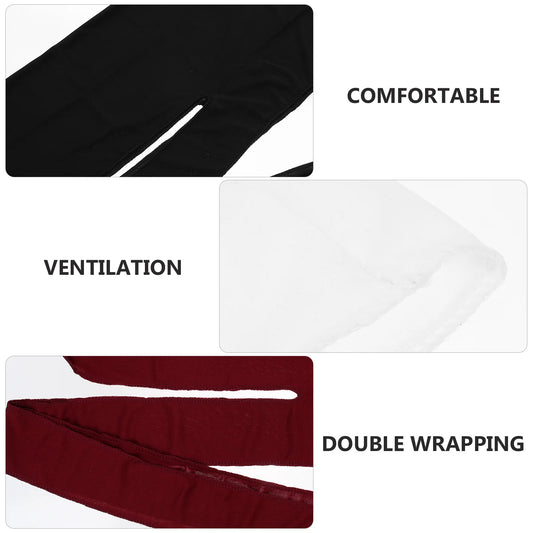 3 Pcs Hip-hop Turban Silk Hijab Silky Elastic Head Tail Headwrap Durags for Men Hat Decor Lace up Man