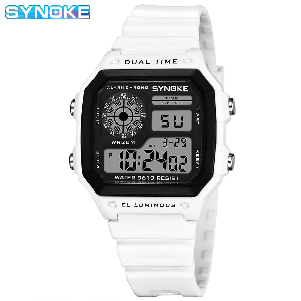 Digital Watches Men Sports Luminous Multifunction Waterproof Women Wristwatch Outdoor and Running Student Seven Lights Synoke