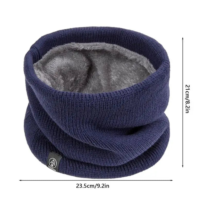 Fleece Neck Warmer Men Winter Hat Scarf Tube Shape Warm Knit Winter Hat For Thicken Cycling Face Cover Cervical Spine Protection