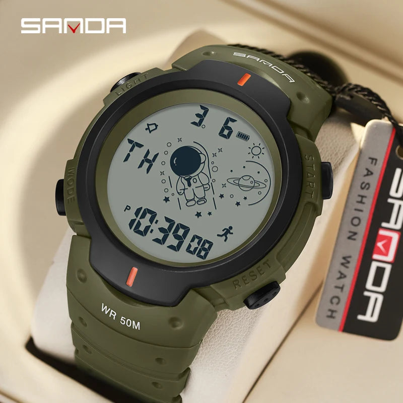 SANDA Brand New Arrival Fashion Men's Digital Watch Alarm Mode Pedometer Military Sport Waterproof Men Watch Relogio Masculino