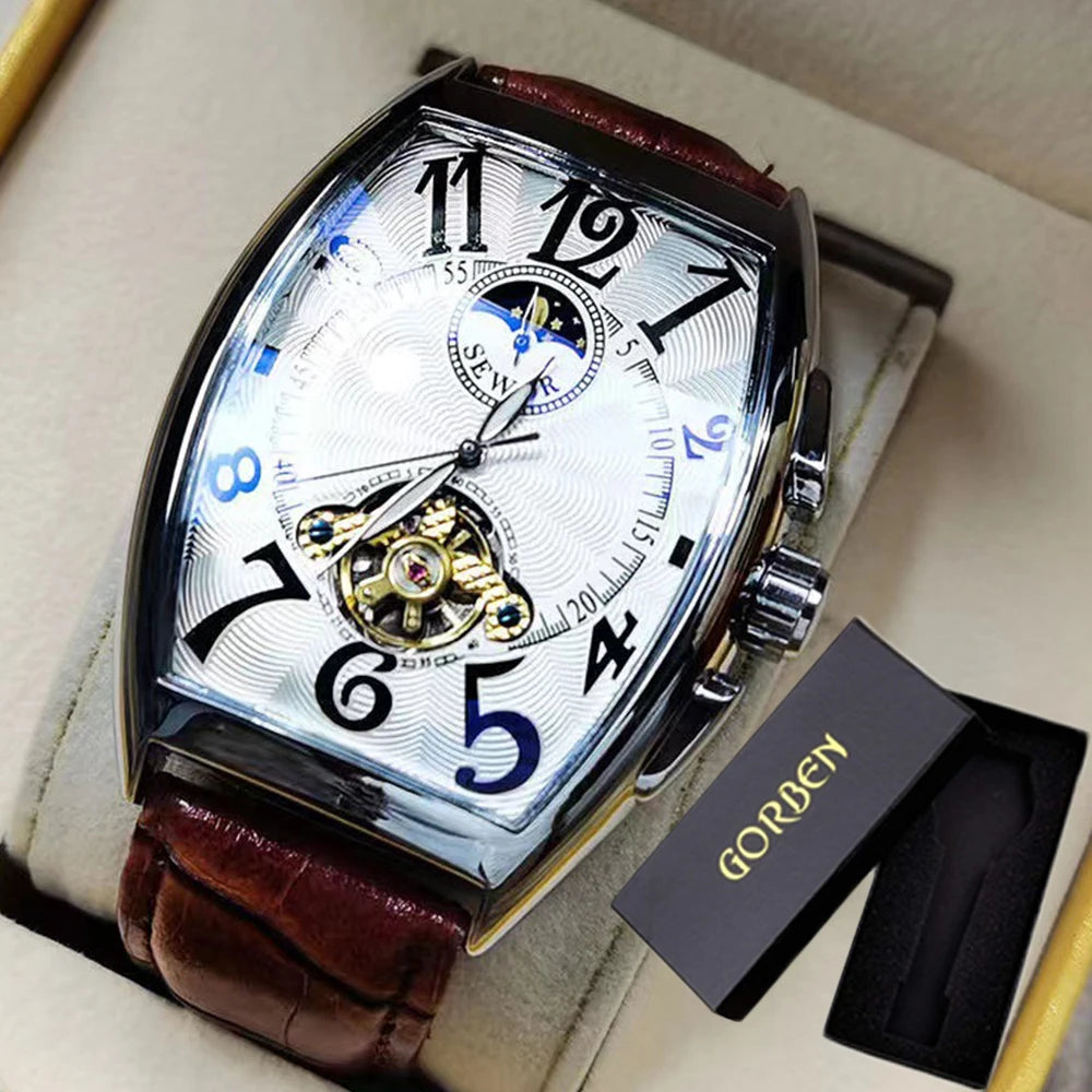 Luxury Mens Automatic Mechanical Watches Tourbillon Skeleton Wrist Clock Male Luminous Man Wrist watch for men relojes mecánicos