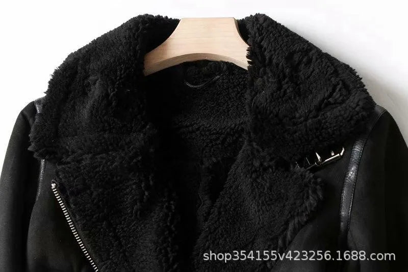 2024 Women's Autumn and Winter New Suede Surface Imitation Fur Integrated Warm Jacket