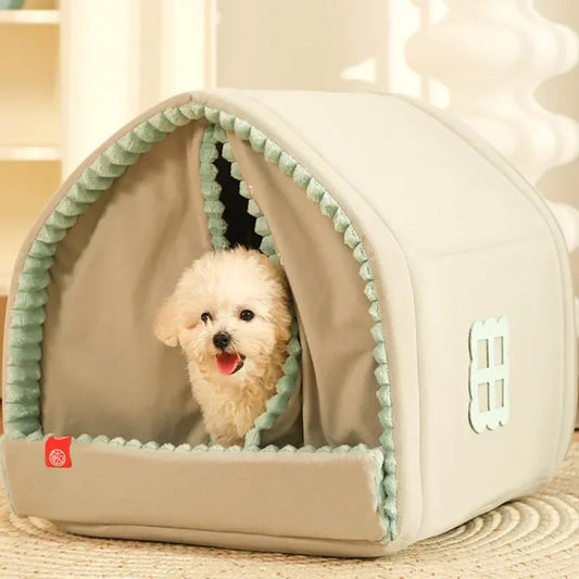 Dog Bed Cozy Cave Washable Cat Tent House with Soft Cushion Warm Funny for Small Medium Baby Pet Accessories Beds and Furniture