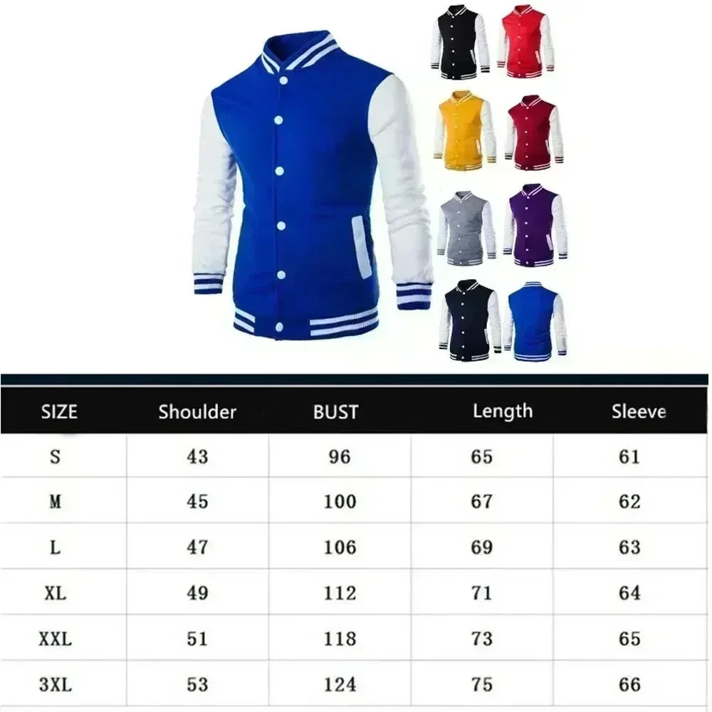 Manfinity EMRG Oversized Men's Drop Shoulder Varsity Jacket with Letter Graphic Striped Trim and Colorblock Design