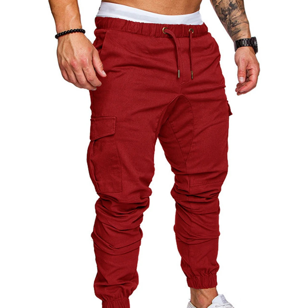 Sweatpants  Streetwear Trousers Men's Pants Waist Drawstring Ankle Tied Skinny Cargo Pants Men Casual Solid Color Pants