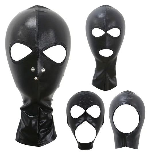 Women Men Latex Cosplay Face Mask Unisex Open Eyes and Mouth Breathable Headgear For Halloween Sexy Party Costumes Accessories