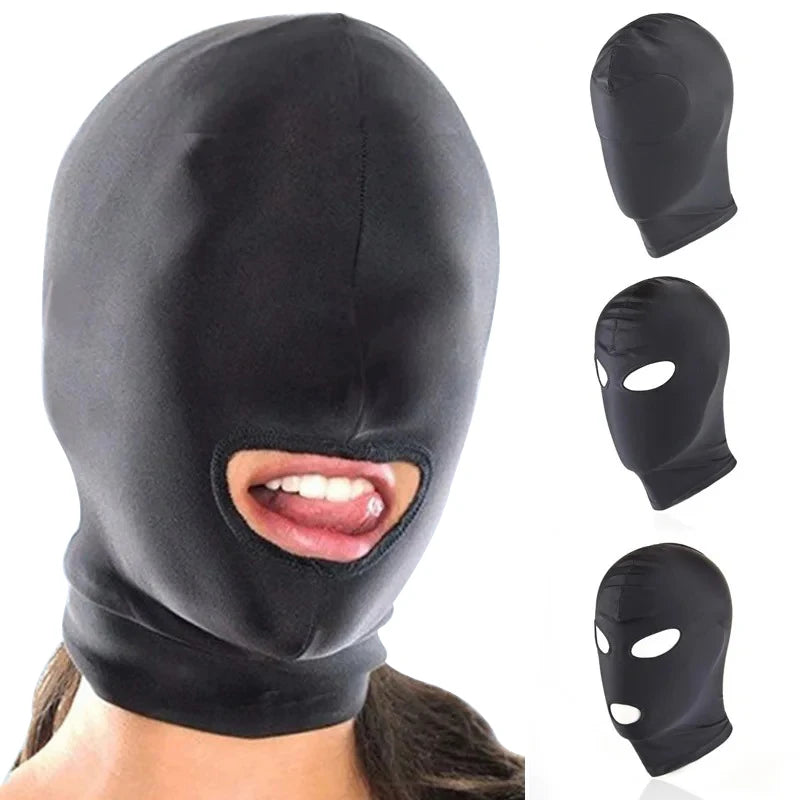 New Arrival 1/2/3 Hole Men Women Adult Spandex Balaclava Open Mouth Face Eye Head Mask Costume Slave Game Role Play