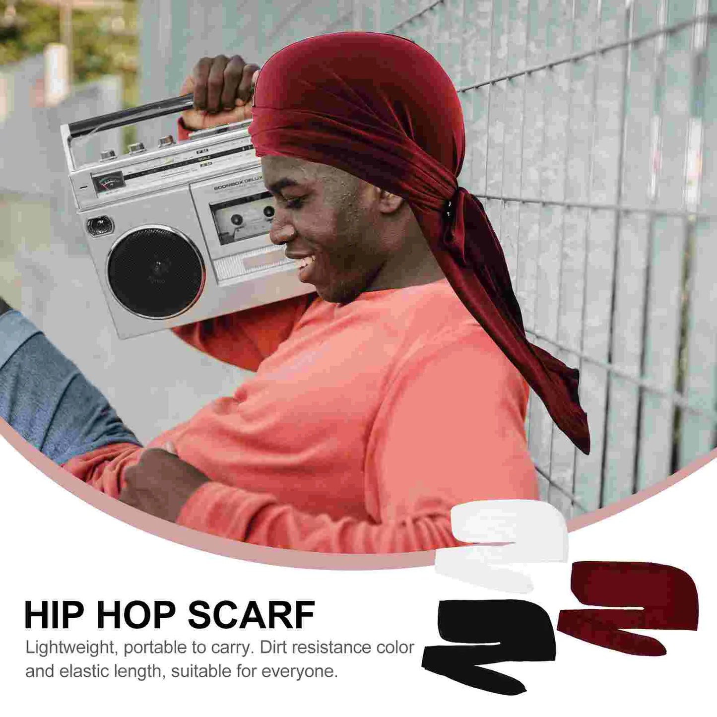 3 Stück Hip-Hop-Turban aus Seide, Hijab, seidig, elastisch, Kopftuch, Schwanz, Durags für Männer, Hutdekor, Schnürung, Mann